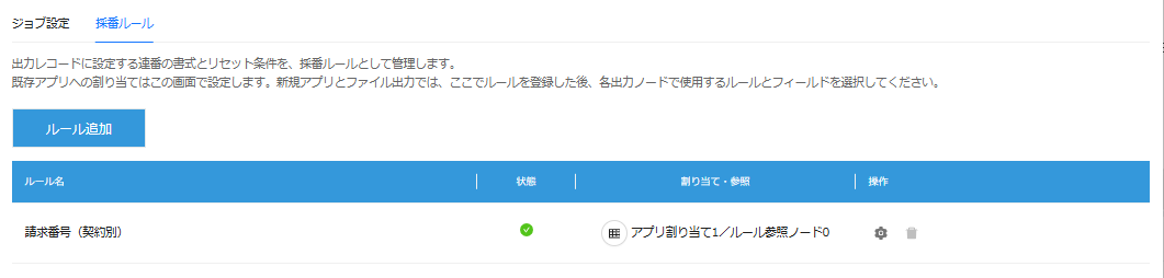 採番ルール一覧