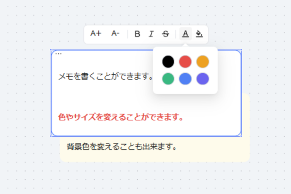 キャンバス上にメモを残す