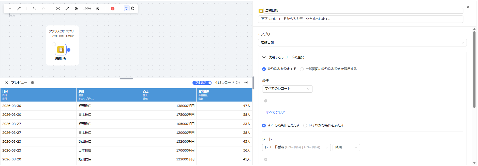 アプリ入力設定