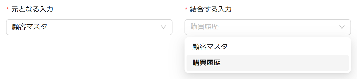 入力データフローの選択画像