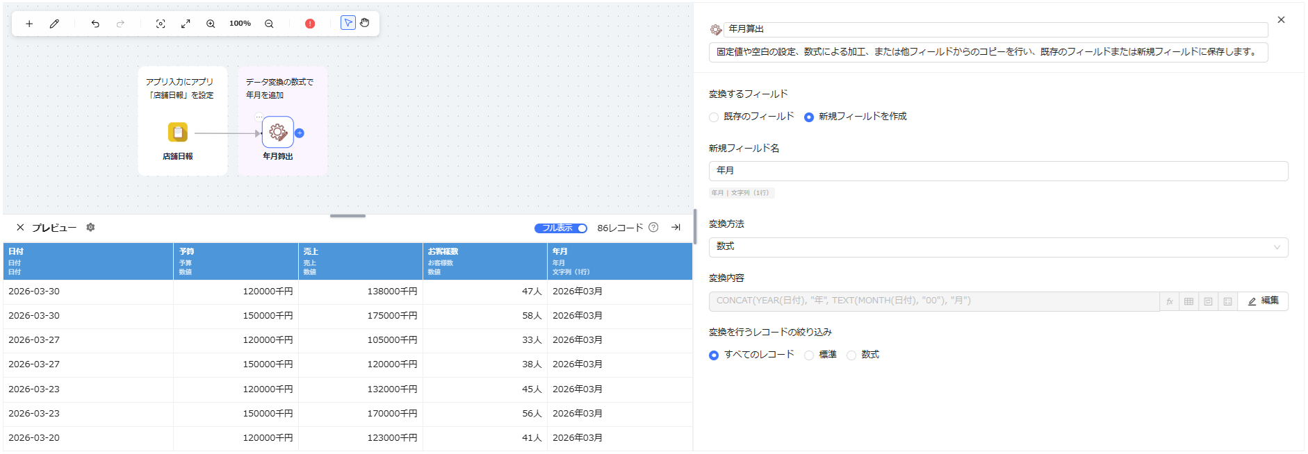 データ変換設定