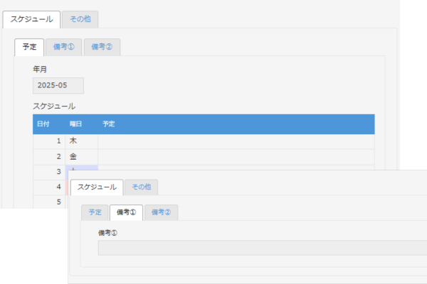 タブのネスト